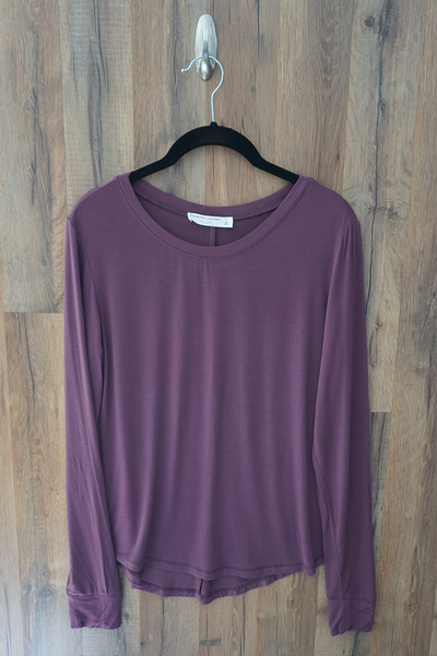 Purple The Essential Long Sleeve Knit Top