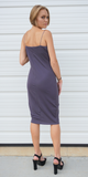 Purple Grey Draped Jersey Dress