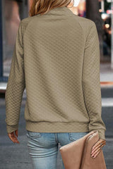 Buttoned Long Sleeve Sweatshirt