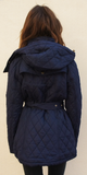 Navy Blue Quilted Puffer Coat