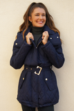 Navy Blue Quilted Puffer Coat