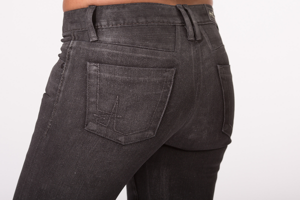 Metallic Coated Black Skinny Jeans