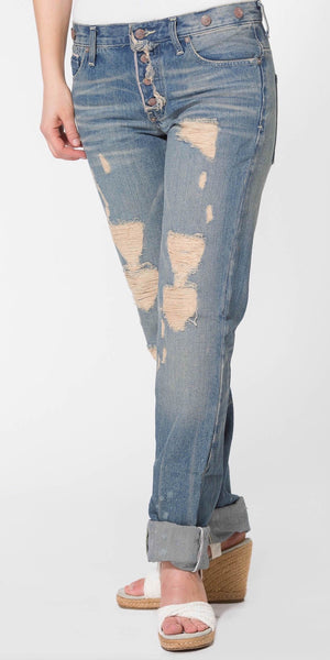 Stonewash Distressed Boyfriend Jeans