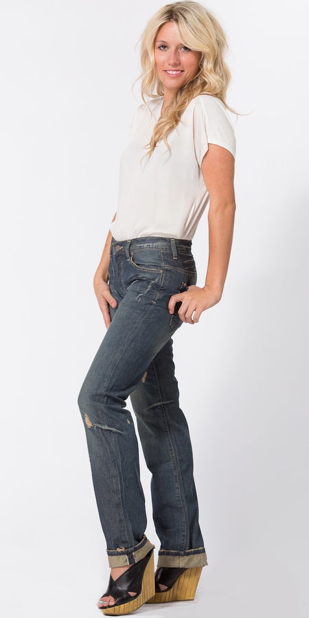 Faded Wash Bootcut Jeans