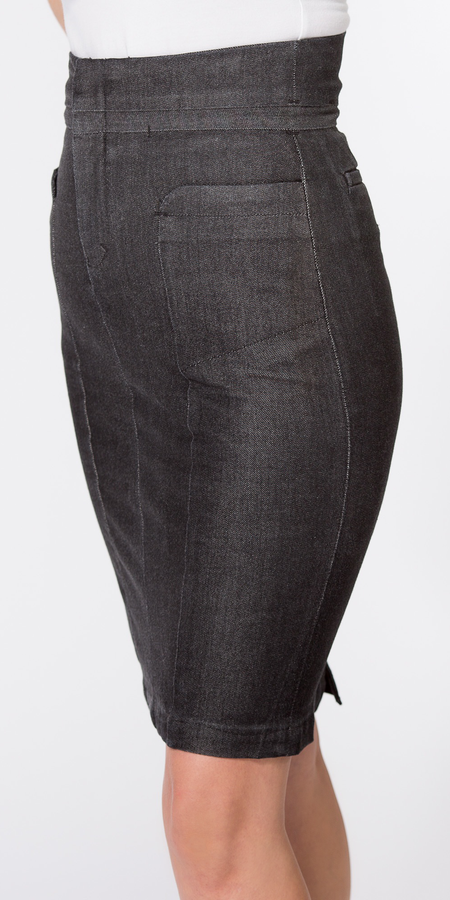 Faded Charcoal Grey Pencil Skirt